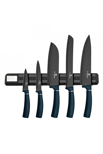 Berlinger Haus Stainless steel knife set with magnetic holder (6 pieces) Aquamarine Metalic Line Berlinger Haus BH 2537
