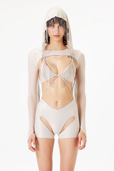 IAMNOTBASIC Selene Playsuit - Metallic Beige