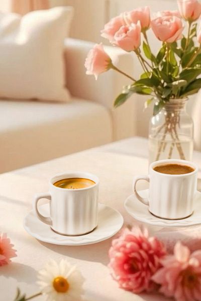 LALEZEN HOME Marsel 2 Cup Set (with Candlestick Gift)