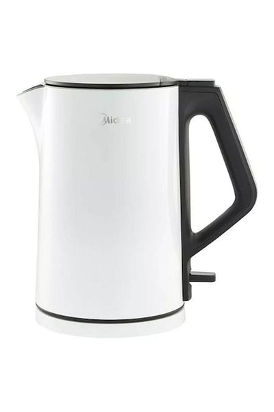Midea Fierbător electric fără fir, interior din oțel inoxidabil, capacitate 1,5 l, putere 2200 W