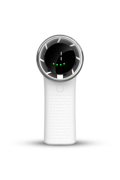 SKYDDAR INNOVATION Mini Portable Fan A8, LED Display, 5 Speeds, USB-C, 3600mAh Battery, Silent and Compact, White