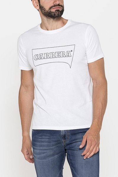 Carrera Jeans CREW NECK T-SHIRT IN COTTON WITH CARRERA LOGO PRINT