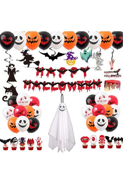 Formemory Halloween decoration set, latex/textile, multicolor, 53 pieces