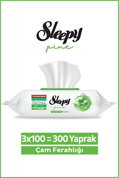 Sleepy Pine Yüzey Temizlik Havlusu&Mendili Çam Ferahlığı 3x100 (300 Yaprak)