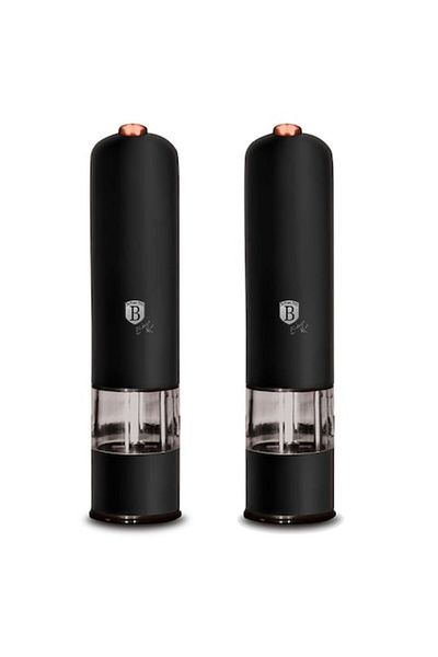 Berlinger Haus Set 2 râșnițe electrice pentru sare și piper Berlinger Haus, Black Rose BH-9286, lumină LED, oțel inoxidabil