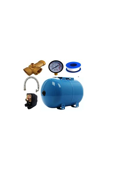 COBI SMART® Water pump kit, 24 L steel, includes pressure switch, manometer, 5-way bronze connection, 60 cm stainless steel connection hose