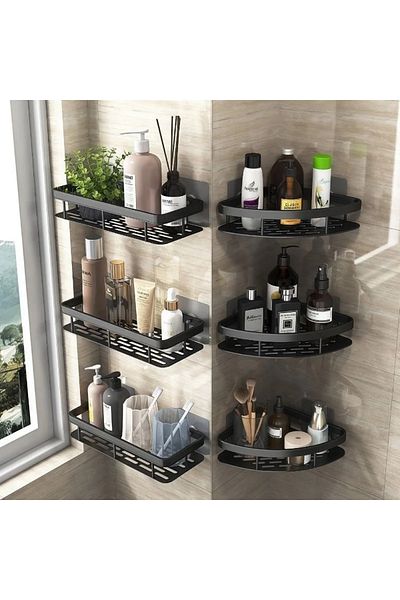 OEM Corner bathroom organizer with wall mount