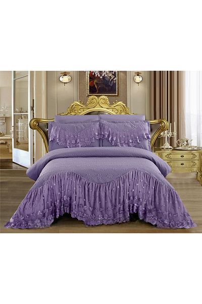 CHIRASO CHIRASO Bedspread Set, Fine Microfiber, with Embroidery, 3 Pieces, 220x280cm, 2 Pillowcases 50x70+5cm
