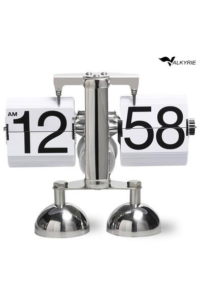valkyrie Retro Metanik Yaprak Saat Ev Ofis Masa Saati Paslanmaz Çelik Çift Ba...