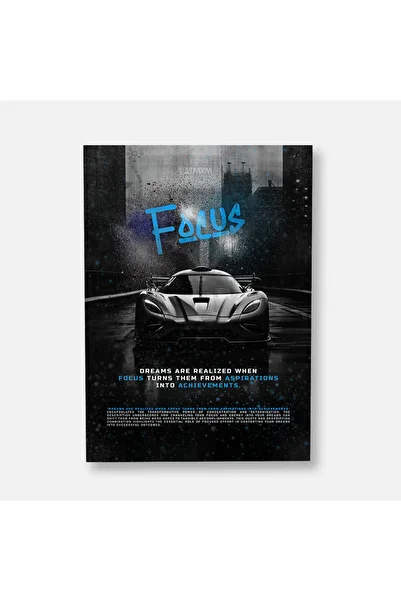 21mxm Motivational Car Poster - Focus - Supercar In Urban Landscape - A3 (29.7 X 42 CM)