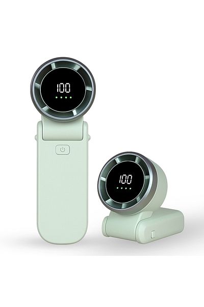 SKYDDAR INNOVATION Mini ventilator portabil A9, afișaj LED, 5 viteze, USB-C, baterie de 5000mAh, silențios și reîncărcabil, verde