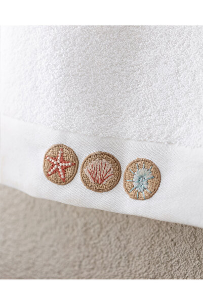 Madame Coco Терсет з вишивкою, 100% бавовна, рушник для обличчя - білий - 50x76 см