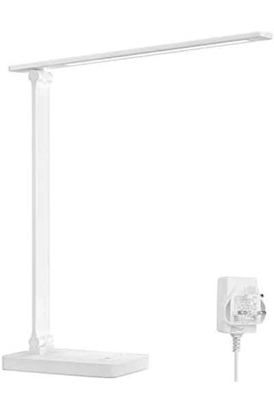 LEPRO Desk Lamp, LED Desk Lamp with Power Adapter, 9.2W 800lm, Dimmable Desk Lamps Office, 5 Brightn