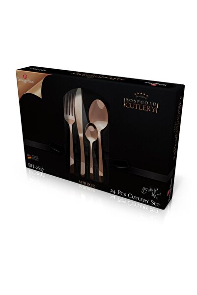 Berlinger Haus Set Cutlery 24 Pieces Mirror Effect Rose Gold Metallic Collection Berlinger Haus BH 2637