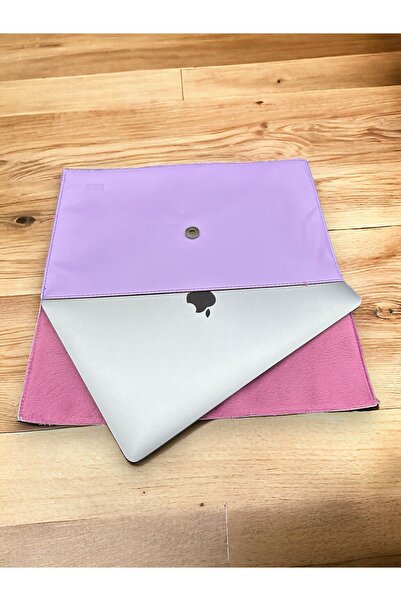 PLUSH STUDIO ISTANBUL Purple Leather, Plush Lined Briefcase and Laptop Bag – 36X26 cm