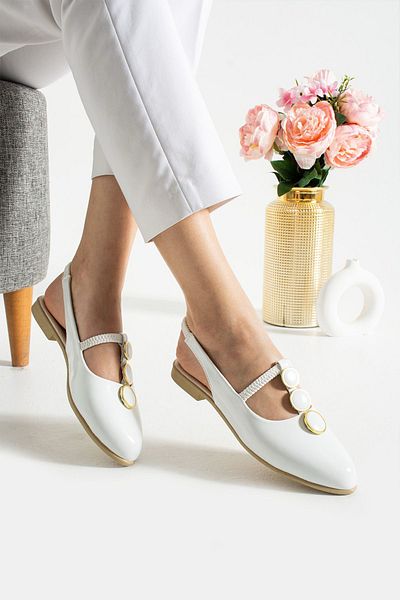 Jackers Summer Ballerinas with Stone Detail and Open Back Elastic