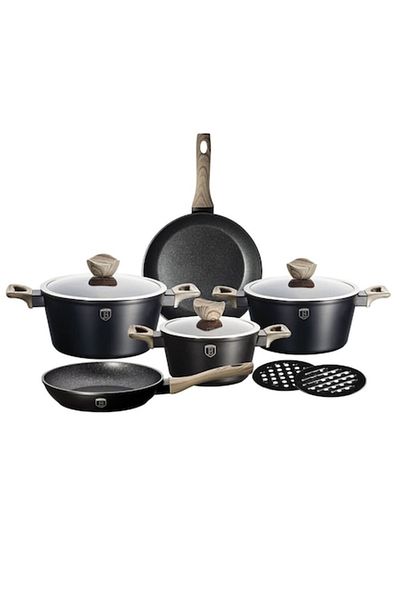 Berlinger Haus Set de oale și tigăi antiaderente cu marmură (10 piese) Colecția Ebony Maple Berlinger Haus BH 15