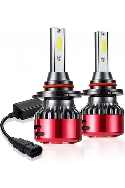Kairiyard set of 2 fog lights, HB3, LED, aluminum alloy, black/red