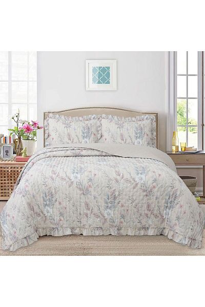 Bella Home Breeze Ruffled Double Bedspread Set - 260X240 cm