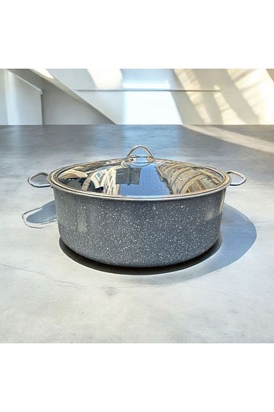 Peramari Alkara Industrial Granite Deep Pot 34 cm Gray