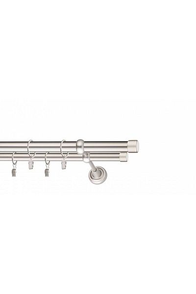 Perdegal Luna Classic Metal Gallery, Double, Satin Niche, 19mm x 2.4m, (matte silver)