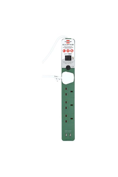 Brennenstuhl 4-Way Extension Cord Green and White 3m