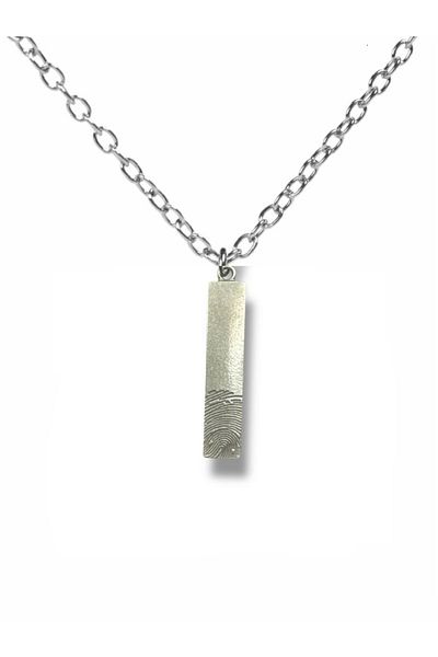 Herşey Nota Unisex Necklace with Fingerprint Figure – 60 cm Chain, Identity and Uniqueness Themed Design