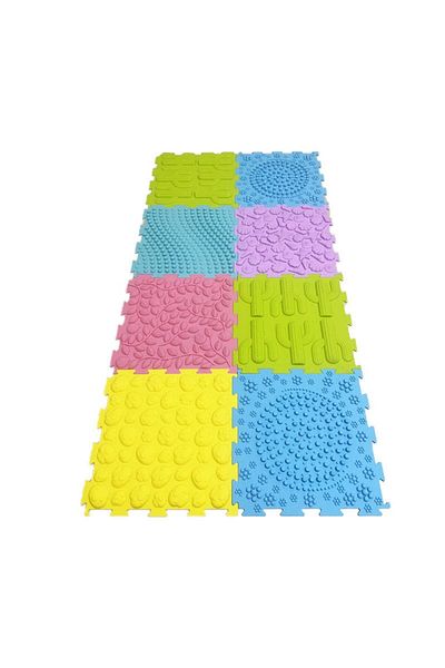 OEM Orthopedic Sensory Puzzle Mat, 8 Pieces, 24x24cm, Various Textures, Multicolor