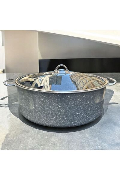 Peramari Alkara Industrial Granite Deep Pot 34 cm Gray