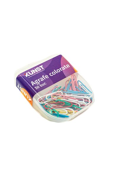 Kunst Metal paperclip set, KUNST, 28 mm, colored, 50 pcs