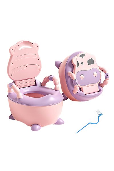 Teno Olita Educationala Teno®, model vacuta, imita toaleta, capac cu urechiuse, recipient detasabil, roz