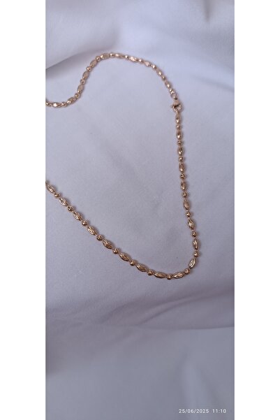 ARİ TAKI Oval kesme boncuklu çelik kolye