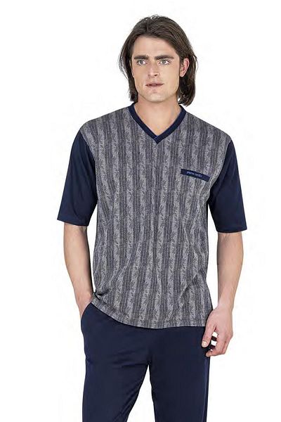 Pierre Cardin 100% Cotton 3-Piece V-Neck Men's Pajama Set with Dowry Box