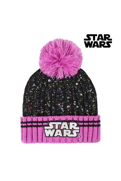 Star Wars Beanie with Pom-Pom, Black / Pink