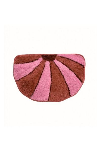 OEM Covoraș textil pentru baie, roz cu maro, 60x40 cm