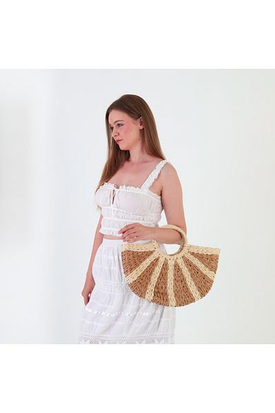 GUONN Carpet Straw Hand and Shoulder Bag - Women's Bag