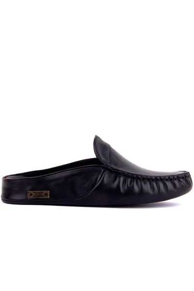 Serhat Özköroğlu Lfr-547X Leather Slippers Black