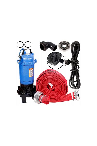 COBI SMART® Submersible dirty water pump, 2.6 KW, 3.5 HP, 2", chopper, float, 20 m fire hose