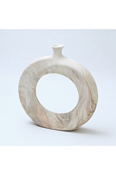 sharpdo 29.5 Cm Brushed Wood Grain Simple Home Furnishings Living Room Flower Arrangement Ceramic Vase