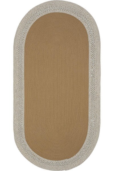 Cool Halı Luke Jüt Rengi Yıkanabilir Oval Mutfak Halısı Dekoratif Leke Tutmaz...