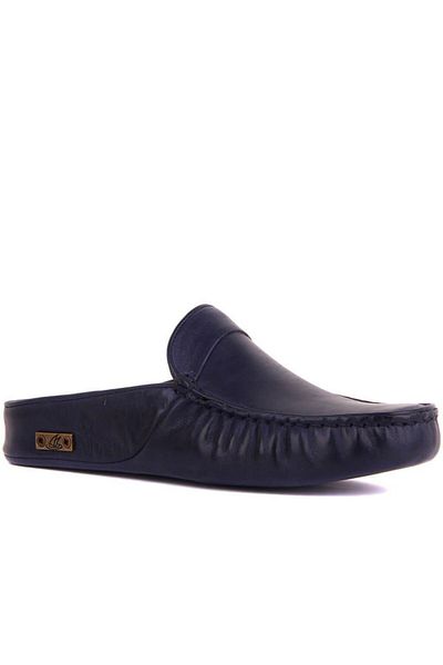 Serhat Özköroğlu Lfr-547X Leather Slippers Navy Blue