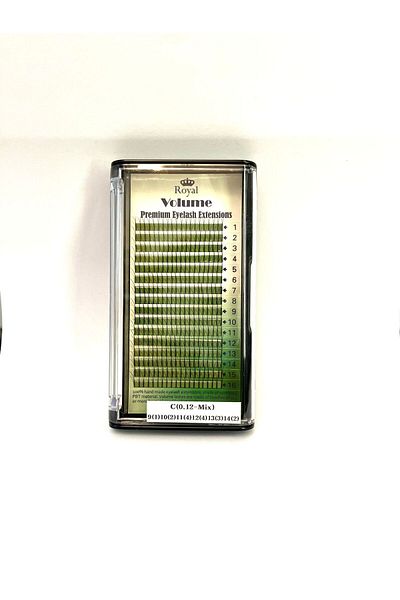 Royal Extensii de gene Premium ROYAL Volume 2D, Curbură C, Grosime 0.12 mm, Lungime Mix, 16 rânduri