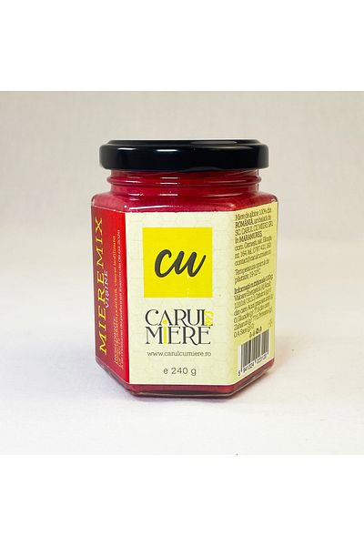 CARUL CU MIERE Honey with Cherries, Bee Honey with Cherries, 240g, MiereMix, Carul cu Miere