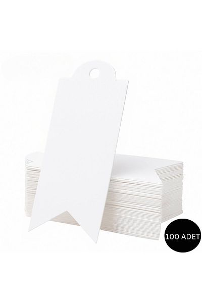 roco paper Flama Perforated Price Tag - Gift, Package and Bag Hanging Tag (Without String) - 100 Pieces, White