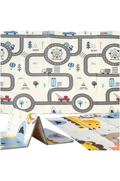 OEM Covoras educativ de joaca pentru camera copiilor din spuma XPE cu doua fete, 200 X 180 X 1cm
