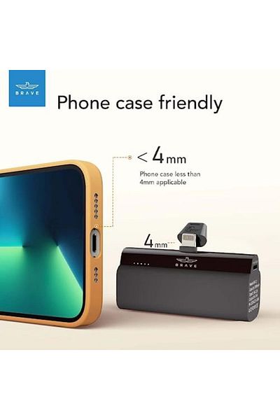 Brave Mini 5000mAh Power Bank, PD 20W Quick Charging Portable Charger & Battery Pack - Black