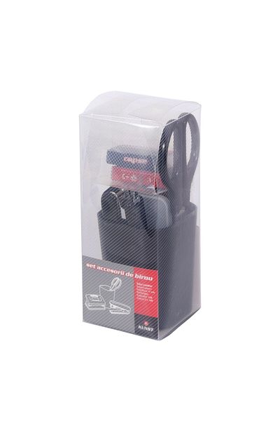 Kunst Office Set pen holder, scissors 17 cm, stapler 10#, hole punch, 2 boxes of staples 10#