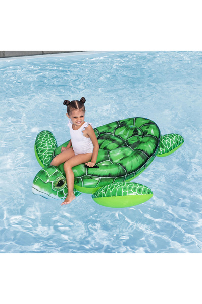 BESTWAY Best Way Tidal Turtle Pool Float, 150 X 145 Cm Durable Inflatable Ride-on For Fun Pool & Beach Play