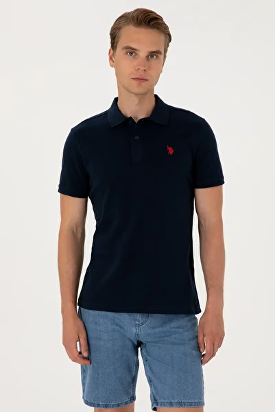 U.S. Polo Assn. Men's Slim Fit Polo Neck Dark Navy Basic T-Shirt 50297984-Vr100