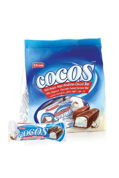 Elvan Batoane Cu Cocos Invelite In Ciocolata 500 Gr. (1 Pungă)